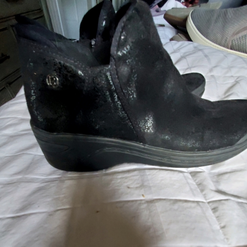 Black suede booties